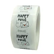 500pcs Happy Mail Stickers Scrapbooking1 Inch Round Kraft Stickers Seal Labels Envelope Packaging Labels Stationery Sticker