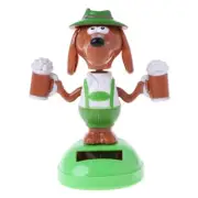 Solar Toy Bobble for Head Beer Dog Great Holiday Car Table Dashboard Ornaments