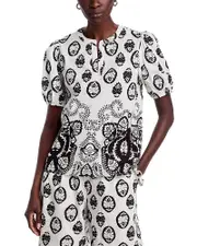 T Tahari Split Neck Blouse