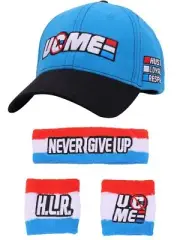 John Cena Red White Blue USA Baseball Hat Headband Wristband Set