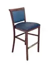 Hudson bar stool Faux Leather Seat Backrest in Blue fabric