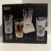 MIKASA • Crystal Highball Glasses “CONTESSA” Set Of 4 (14.5 oz)