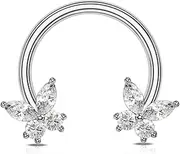 [Melighting] Butterfly Helix Piercing Jewellery 16g Horseshoe Septum Piercings Conch Earring Septum Rings Surgical Steel Daith Piercings Jewellery for Women Girls