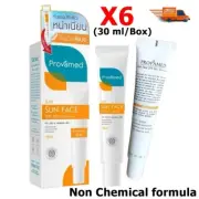 6X Provamed Sun Facial Cream Sunscreen SPF50+ PA+++ Non Chemical # Beige 30 ml