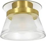 Beacon Lighting Palais 1 Light Batten Fix in Brass with Frosted Glass