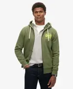 Neon Vintage Logo Graphic Ziphood | Thrift Olive Marle