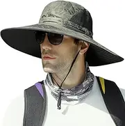 [OZ SMART Australia] Extra Large Bucket Sun Hat for Big Head XXL, UPF 50 UV Protection, Wide Brim Cowboy Boonie Hat for Men
