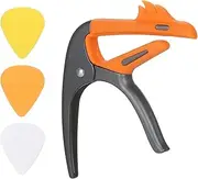 Guitar Capo with 3 Guitar Picks in Random Color for Acoustic Electric Guitar Ukulele Alloy T ng Clip Musical Instrument Accessory Set Orange&Black