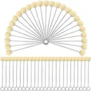 BUTUZE Wool Daubers Wool Daubers Ball Brush Leather Dye Tool with Metal Handle Wool Daubers for Leather Dyes for DIY Crafts Projects (50 Pcs)