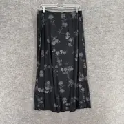 New Requirements Skirt Women PM Petite Black Floral Maxi Long Rayon Pull On