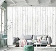 Vintage White Wood Removable Wall Mural