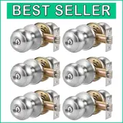 6-Pcs Satin Nickel Door Lock Set with Keys – Adjustable Latch & Double Security