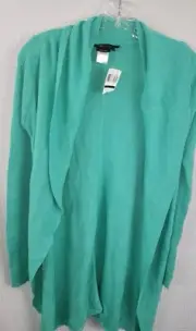 BCBG Max Azria Seafoam Green Shawl Collar Open Front Cardigan NWT Size Small