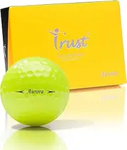 Trust Golf Balls Aurora: Tour-Level Performance, Stand Out, Maximum Distance, Straight Flight, Stopping Power - Crystal Urethane Cover for Ultimate Control (Blue/Orange/Yellow/Pink, 12/48 Balls)
