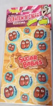 NEW! Stink Factory Scratch-N-Sniff 2 Sheets Stickers Sugar Babies