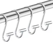 Silver Shower Curtain Hooks,Rust Proof Shower Curtain Rings for Bathroom,Chrome