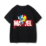 定制 MARVEL T-SHIRT 個性卡通美隊鋼鐵俠印花休閑百搭短袖T恤男女體恤