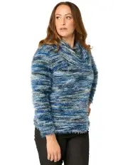 [Fella Hamilton] Zhivago Cowl Neck Top in Indigo Mix