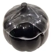 Holiday Home Black Glass Pumpkin Jar Candy, Cookie or Decretive-Factory Sealed