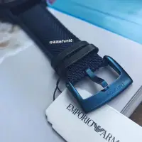 在飛比找Yahoo!奇摩拍賣優惠-【二手】ARMANI 阿曼尼手錶 新品藍色帆布錶帶 多功能休