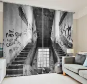 A Dilapidated Staircase 3D Curtain Blockout Photo Printing Curtains Drape Fabric