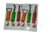 New Lot 2x Householdtrends 3-Piece Peeler Set Julienne Swivel & Serrated stainle