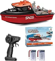 Rc Boat for Pool, Remote Control Rescue Boat with Turbine Water Jet/Brushless Power, 2.4ghz Low-Speed 1:72 Scale Model Ship for Kids Adults
