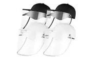 4X Outdoor Protection Hat Anti-Fog Pollution Dust Protective Cap Full Face HD Shield Cover Adult Black/White