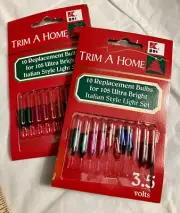 2 New in Pack KMart Trim a Home 10 Replacement Bulbs 105 Ultra Bright 3.5 Volts