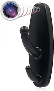 HD 1080P Mini Spy Camera Clothes Coat Hook No WiFi Needed Nanny Cam,Hidden Camera Mini Security Cam with Motion Detection Clothes Hanger for Monitoring Home/Baby/Pet