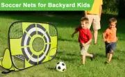 Pop Up Football Goal Set Portable Foldable Football Goal Net with Storage qiiKv