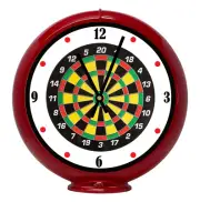 Darts Game Room wht, Red Non-Lighted Gas Pump Globe Advertising Quartz Clock