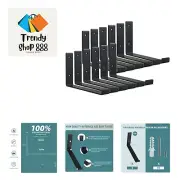 Black Shelf Bracket 10 inch, Shelf Bracket 12 Pack,J Metal Heavy Duty Shelf S...