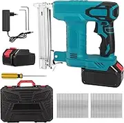 Battery Stapler Nail Gun Compatible with Makita 18 V, 2-in-1 Electric Stapler Nailer, 120 Nails/Min, 550 W Tacker Gun with 2000 Straight Nails, Electric Stapler for Wood/Fabric/Carpet
