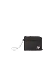Anagram square coin cardholder in pebble grained calfskin One size black