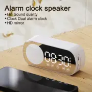 LED Mirror Digital Alarm Clock Wireless Bluetooth Speaker Rechargeable FM Radio