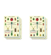 2x 3pc Cavallini Mini Notebook/Journal Set Diary School Writing Stationery Bugs