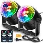 2-Pack Disco Ball Party Lights Sound Activated Remote Control Music Sync DJ Stro
