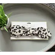 Mud Pie Woven Cotton Leopard Print Bow Belt Size Smalll/Medium 48.5”