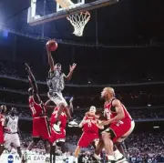 Playoffs Georgetown Allen Iverson shot vs Texas Tech Atlanta GA 3/- Old Photo