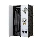 6 Cubes Black Portable Wardrobe Divide-Grid Modular Storage Organiser Foldable C