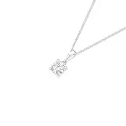 Alora 10ct White Gold 30 Point Lab Grown Diamond Solitaire Pendant