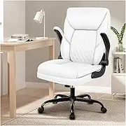 Gaming Chair, Home Office Chair Ergonomic Computer Desk Chair with Adjustable Flip-Up Arms Gaming Chairs Mobile Gamer Armchair Relaxing Vanity(White)