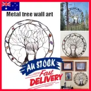 Circle Of Life Metal Tree Wall Art Round Hallow Hanging Craft Home Outdoor Decor