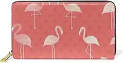 [MASSIKOA] Flamingo Womens Clutch Purses Organizer And Handbags Zip Around Wallet
