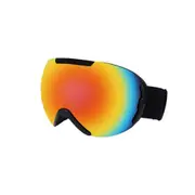 Ski Goggles with Large Spherical Double Layers Antifog Goggles Climbing Goggles for Women and Men Black frame red film