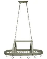 Lalia Home Slate Gray 2-Light Kitchen Pot Rack With Downlights