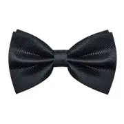 Mens Solid Mini Squares Formal Banded Bow Ties Black Plaid