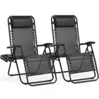 Zero Gravity Lounge Chairs Set of 2 – Recliners with Pillows for Comfort