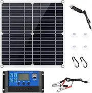 Daseeme Flexible Solar Panels Kit 20W with 300W Controller 12V Power Supply USB Charging Interface Solar d Waterproof Solar for Phone RV Car